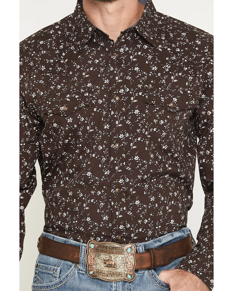 Cody James Men's Timberline Floral Print Long Sleeve Snap Western Shirt