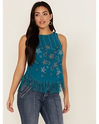 Idyllwind Women's Cameo Beaded Fringe Tank Top