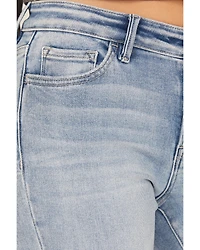 Vervet Women's Light Wash Mid Rise Bootcut Stretch Denim Jeans