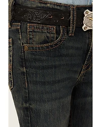 Cody James Little Boys' Barn Sour Dark Wash Slim Stretch Straight Jeans