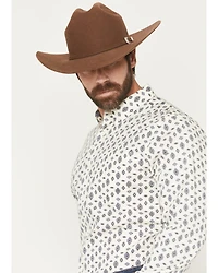 Cody James Men's Horizon View Southwestern Geo Print Long Sleeve Button-Down Stretch Western Shirt