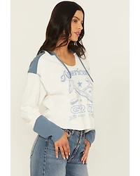 Cleo + Wolf Women's Emily American Blues Knit Hooded Shirt