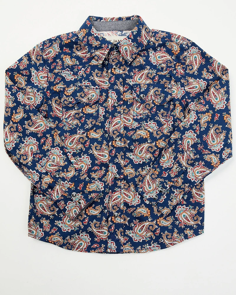 Cody James Toddler Boys' Grand Finale Paisley Print Long Sleeve Snap Western Shirt