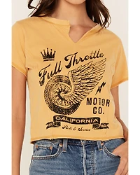 Cleo + Wolf Women's Baby Full Throttle Short Sleeve Cropped Graphic Tee