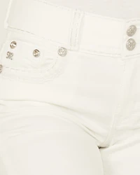 Miss Me Women's High Rise Border Stitch 32" Bootcut Stretch Denim Jeans