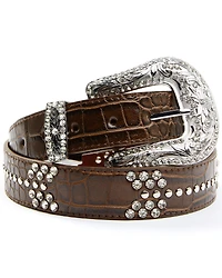 Shyanne Women's Croc Print Bling Arrow Belt