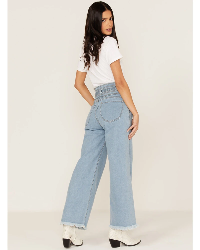 Lola Women's Light Wash High Rise Reese Wide Jeans