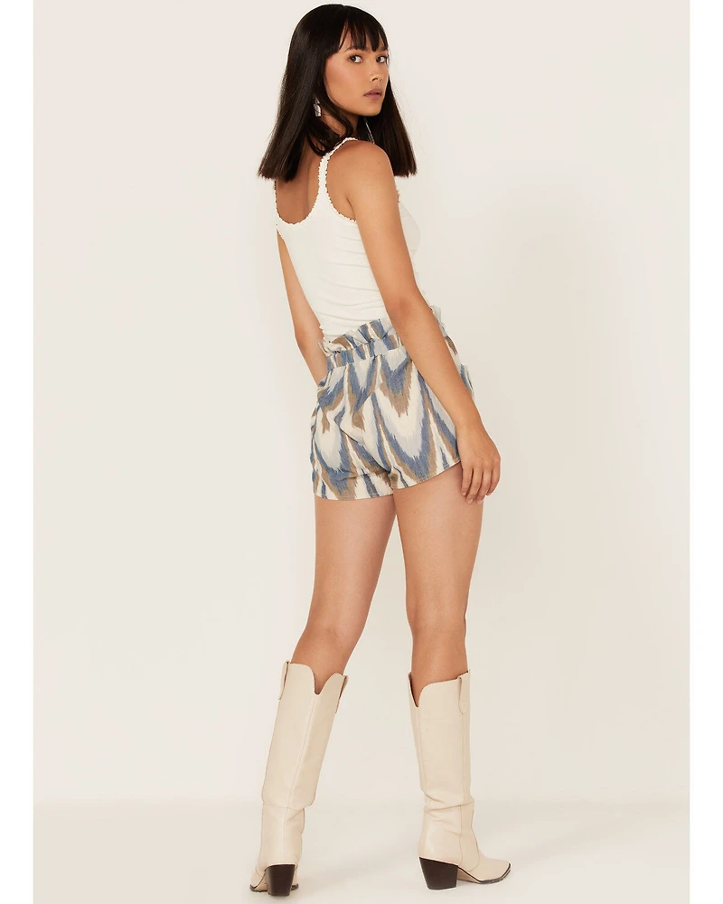 Shyanne Women's Ikat Print Paperbag Shorts