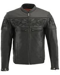 Milwaukee Leather Men's Crossover Scooter Cool-Tec Leather Motorcycle Jacket - 5X