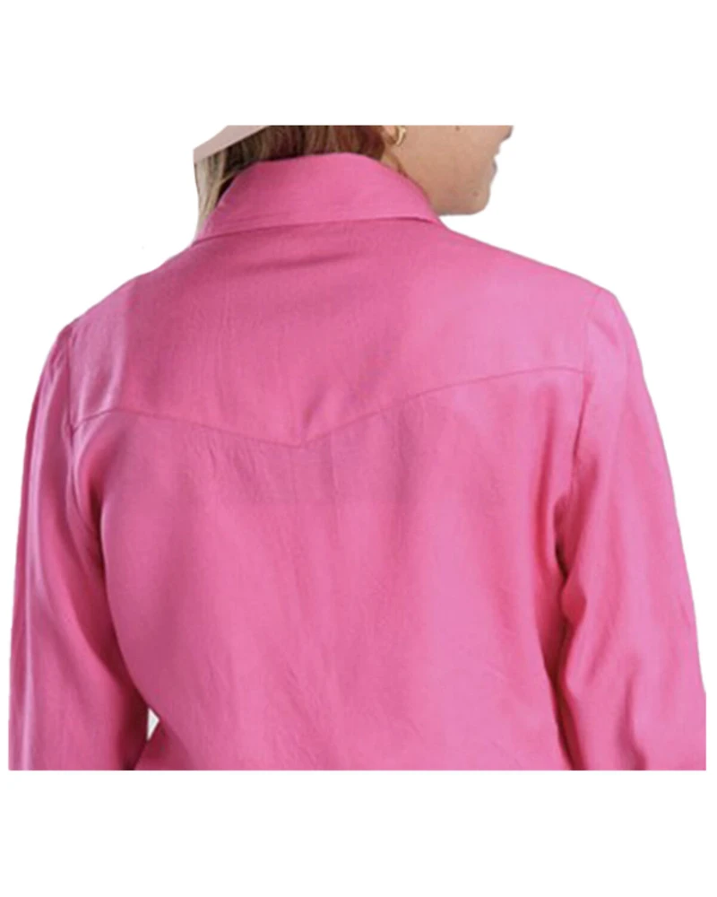 Roper Girls' Solid Long Sleeve Snap Western Shirt