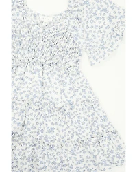 Yura Toddler Girls' Floral Print Puff Sleeve Dress