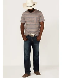 Rock & Roll Denim Men's Striped Short Sleeve Pocket T-Shirt