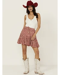 Rock & Roll Denim Women's Southwestern Print Skirt