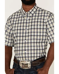 RANK 45® Men's Sponsor Plaid Print Short Sleeve Button-Down Western Shirt