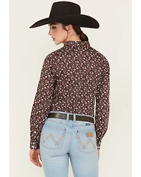 Wrangler Retro Women's Floral Print Long Sleeve Snap Western Shirt
