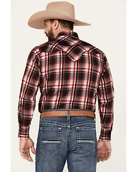Ely Walker Men's Plaid Print Long Sleeve Snap Western Shirt