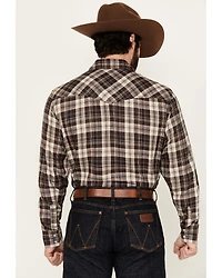 Wrangler Retro Men's Plaid Print Long Sleeve Snap Western Shirt