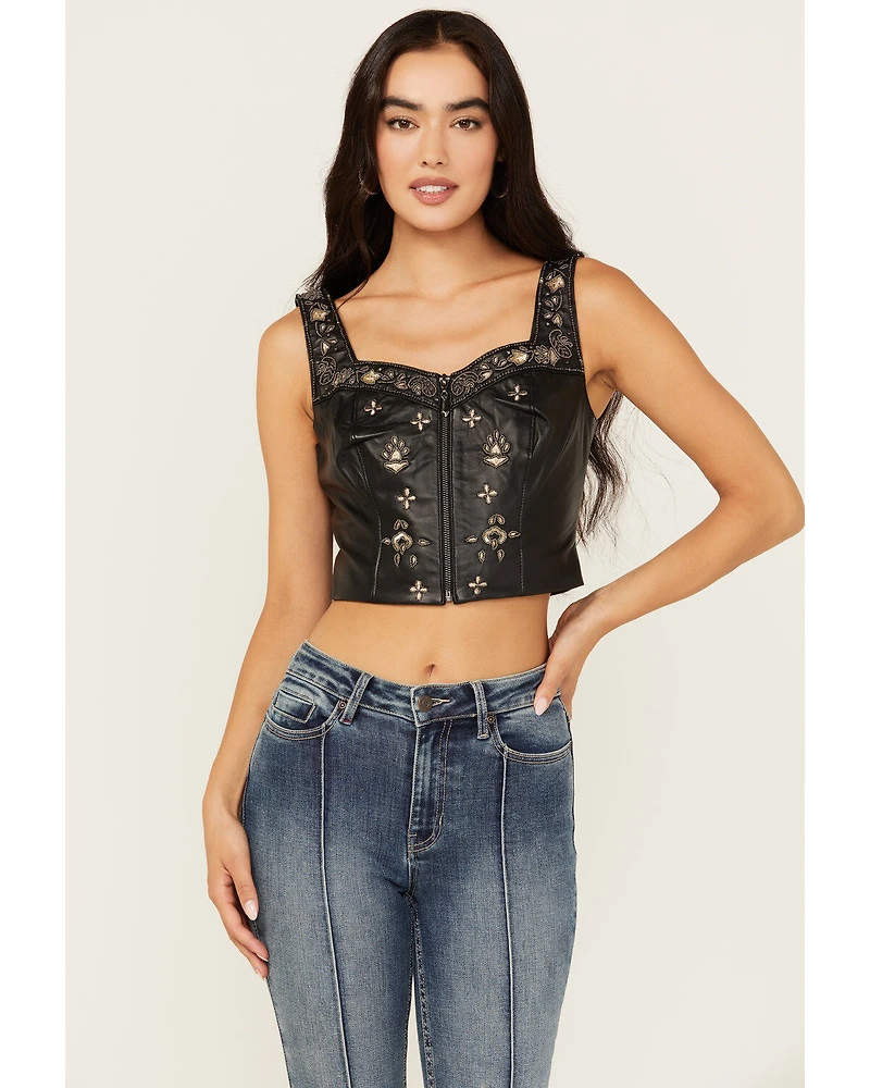Idyllwind Women's Sunset Embellished Leather Bustier