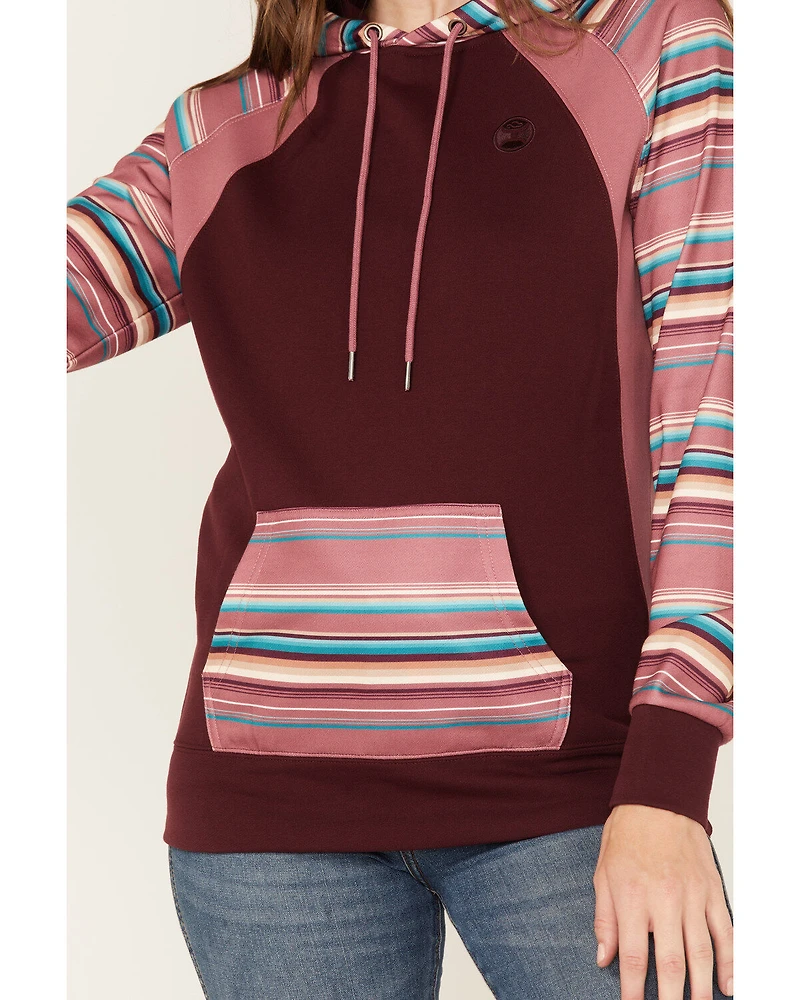 Hooey Women's Serape Stripe Contrast Print Savannah Hoodie