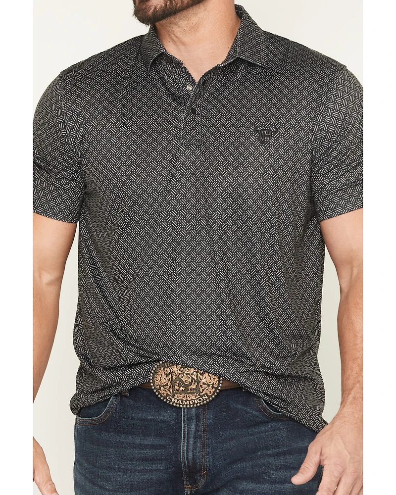 Cowboy Hardware Men's Geo Print Short Sleeve Snap Polo