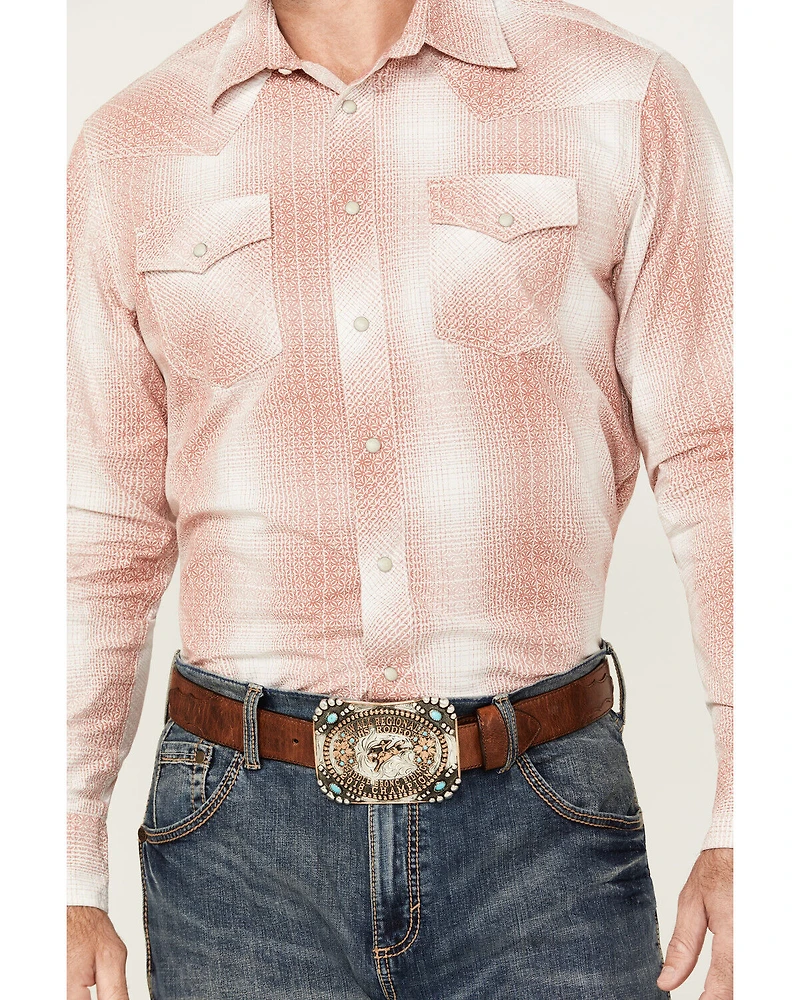 Wrangler Retro Men's Plaid Print Long Snap Western Shirt