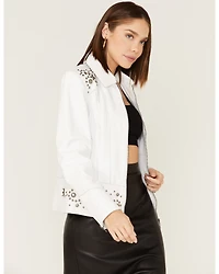 Sidran Women's Studded Moto Leather Jacket