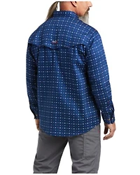 Ariat Men's FR Twilight Geo Print Long Sleeve Button Down Work Shirt