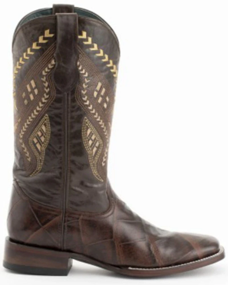 Ferrini Men's Jeese Brown Alligator Print Western Boots - Broad Square Toe