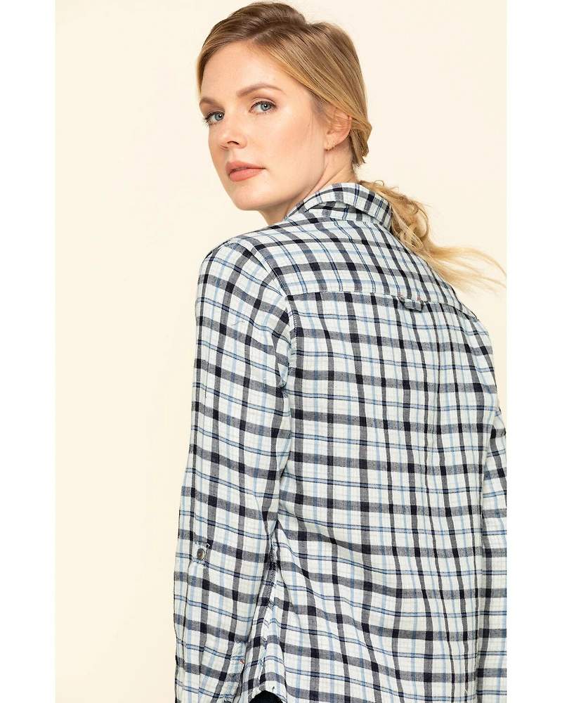 Dovetail Workwear Women's Plaid Print Long Sleeve Button Down Givens Work Shirt