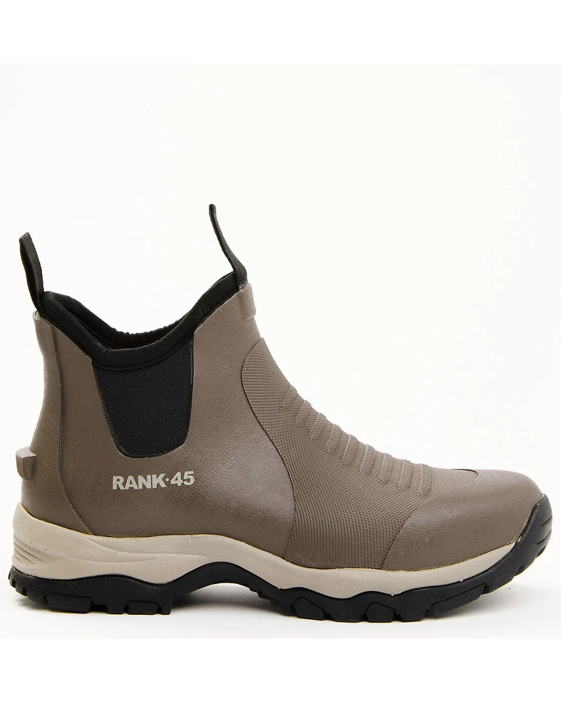 RANK 45® Men's 6.5" Rubber Ankle Boots - Round Toe