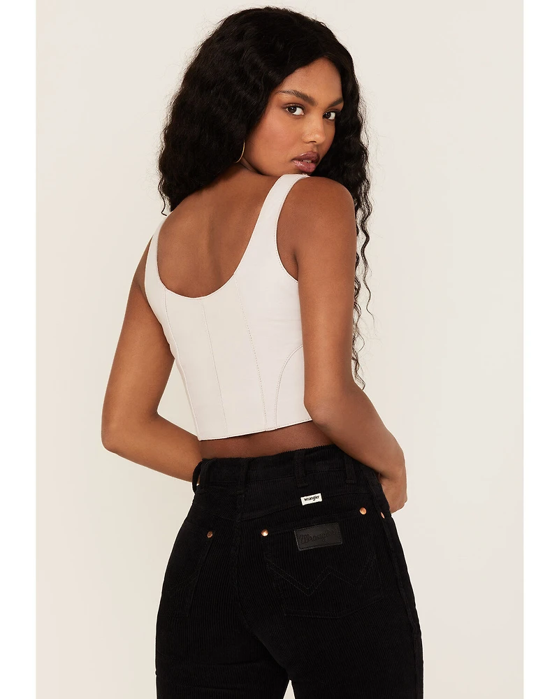 Understated Leather Women's Studded Moto Bustier