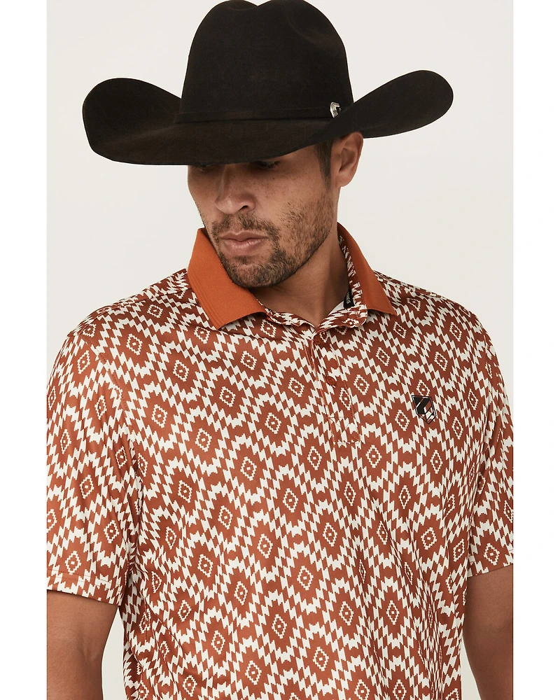RANK 45® Men's Crossfire Southwestern Print Short Sleeve Polo