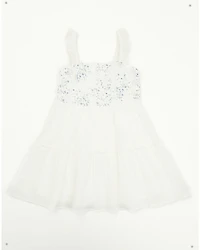 Yura Toddler Girls' Floral Patched Crochet Dress