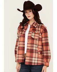 Shyanne Women's Plaid Print Quilted Button-Down Shacket