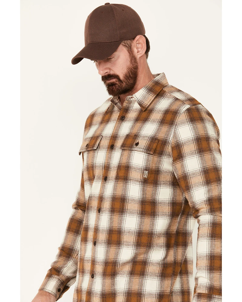 Brothers and Sons Men's Stewert Everyday Plaid Print Button Down Western Flannel Shirt