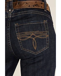 Rock & Roll Denim Women's Dark Wash Mid Rise Trouser Stretch Jeans