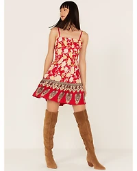 Band of the Free Women's Love Is All Around Floral Print Sleeveless Mini Dress