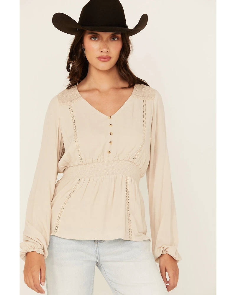 Shyanne Women's Lace Long Sleeve Button-Down Shirt