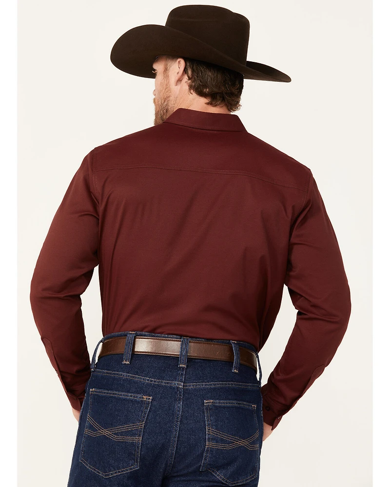RANK 45® Men's Logo Long Sleeve Button-Down Performance Western Shirt