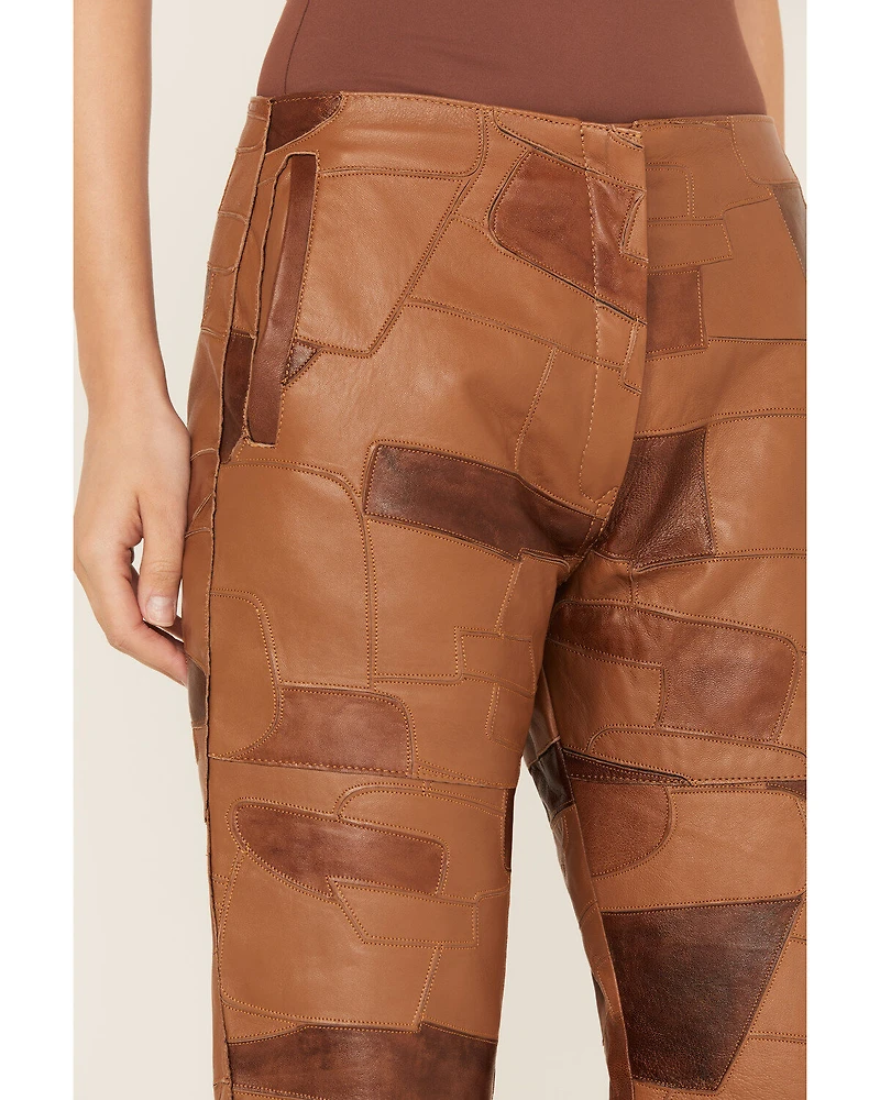 Understated Leather Women's Vixen Mid Rise Patched Pants