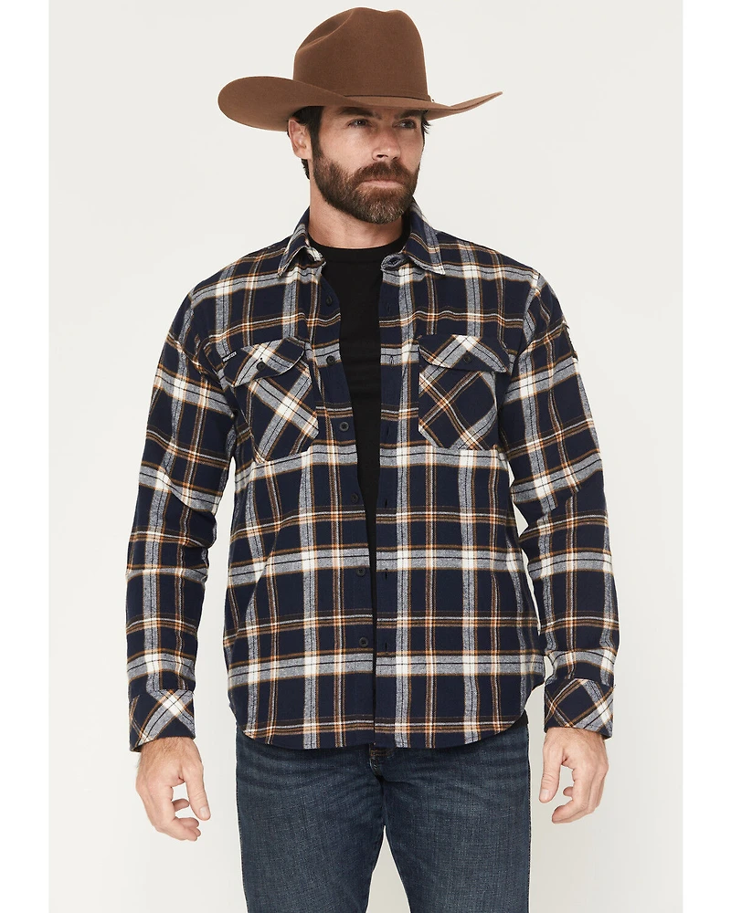 Howitzer Men's We The People Plaid Print Long Sleeve Button-Down Flannel Shirt