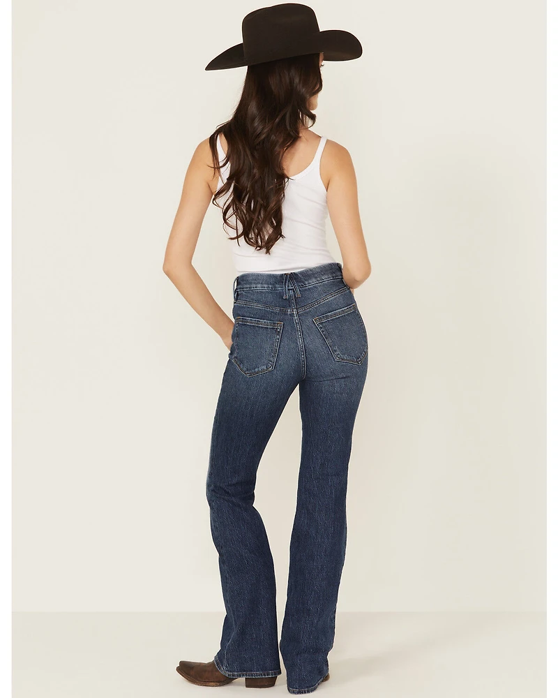 Good American Women's Classic Dark Wash High Rise Bootcut Stretch Denim Jeans