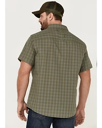 Brothers and Sons Men's Plaid Print Performance Short Sleeve Button Down Western Shirt