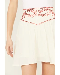 Rock & Roll Denim Women's Boot Stitch Embroidered Mini Skirt
