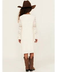 Shyanne Girls' Lace Long Sleeve Button-Down Mini Dress