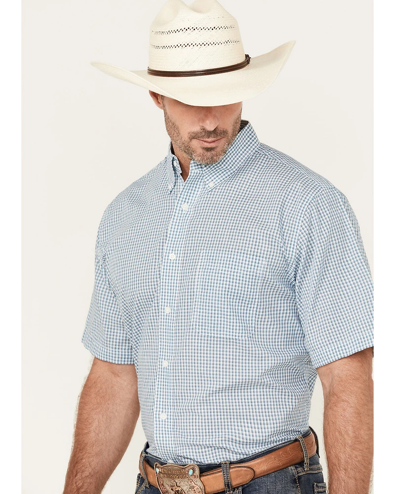 Wrangler Riata Men's Boot Barn Exclusive Assorted Plaid Print Short Sleeve Button-Down Stretch Western Shirt