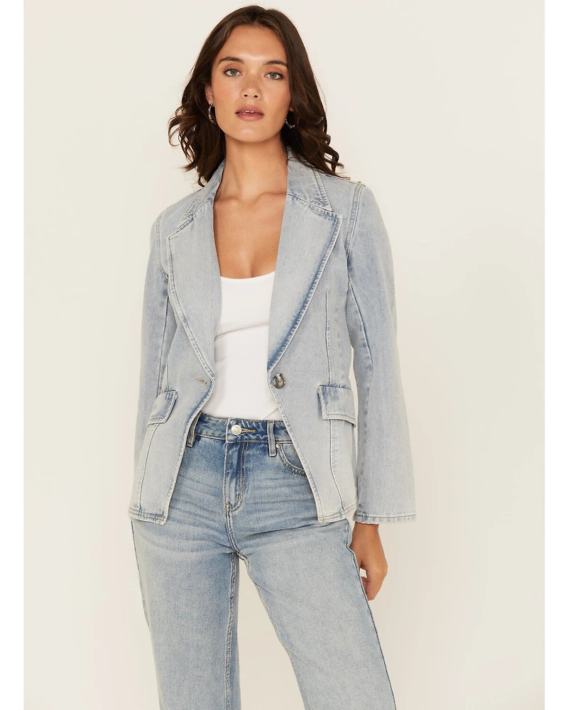 Boom Jeans Women's Light Wash Denim Blazer