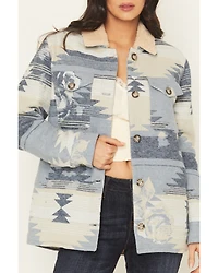 Idyllwind Women's Bluerose Southwestern Floral Print Shera Lined Jacket