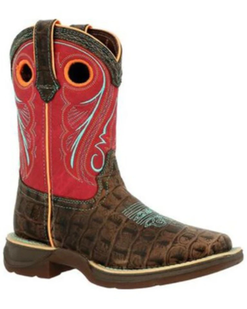 Durango Boys' Gator Print Western Boots - Square Toe
