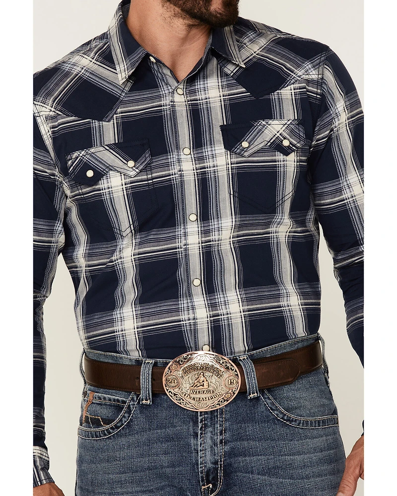 Cody James Men's Transfer Large Plaid Long Sleeve Snap Western Shirt